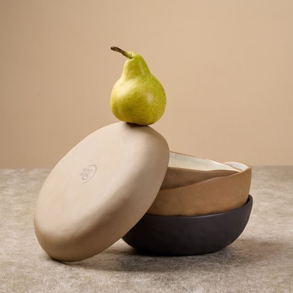 Фото Салатник Kunstwerk Grasp 280 мл, D 140 мм, H 55 мм, бежевый — арт. 20728/beige 3