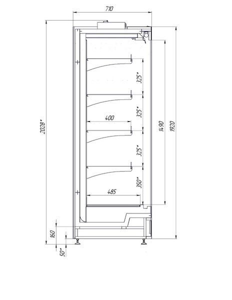 Фото Холодильная горка гастрономическая с выносным агрегатом BONVINI GARDA 1250 (1250/710/1920) 2