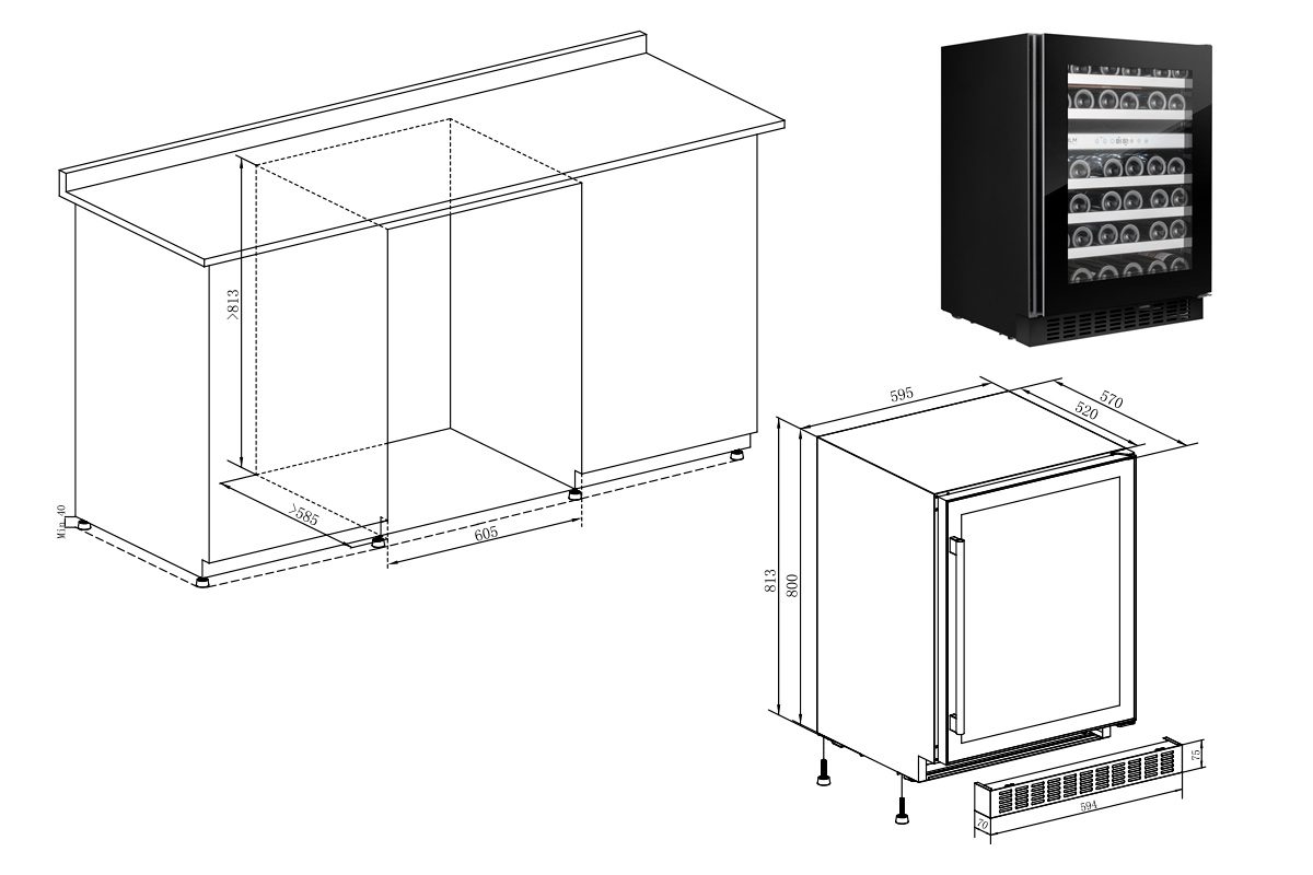 Фото Шкаф винный Temptech — арт. STX60DRB 8