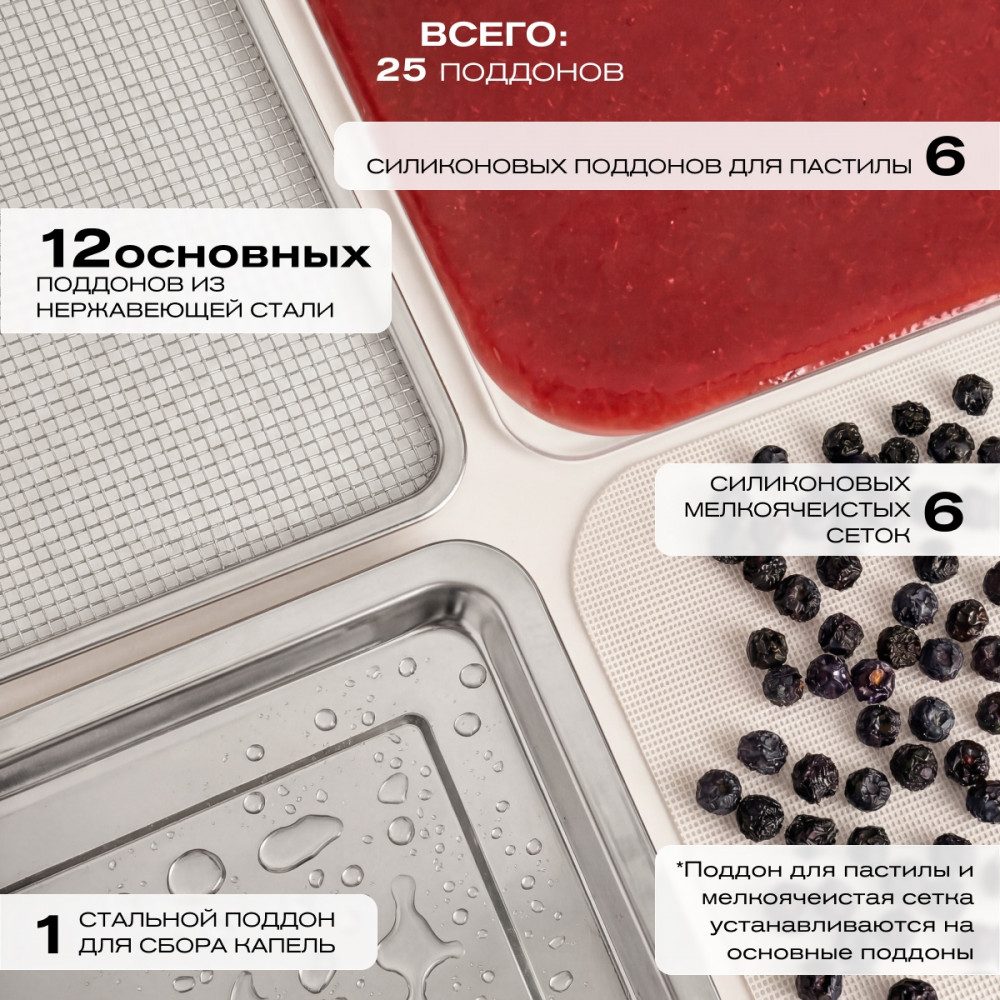 Фото Дегидратор сушилка Meyvel MDH12-1S (Inox) 3