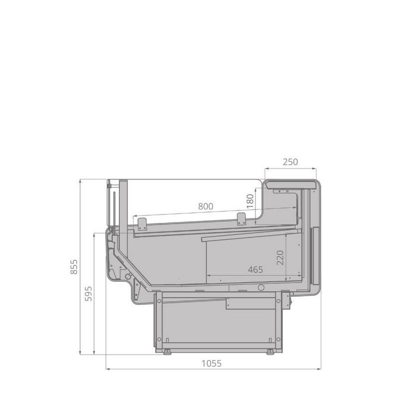 Фото Витрина холодильная открытая с выносным агрегатом BrandFord AURORA Slim SQ 125 — арт. ГХ550 1