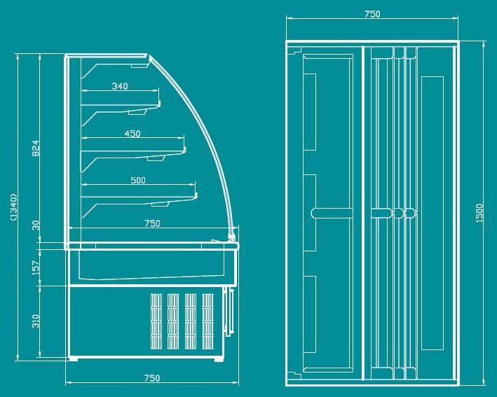 Фото Витрина кондитерская UNIS Georgia III 150 double glass, inox 1