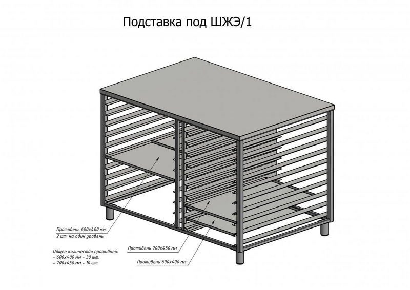 Подставка с направляющими секцию ШЖЭ/1 (н/сталь)