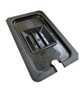 Фото Крышка к гастроемкостям GASTROMIX GN 1/4 полипропилен, черная, с отверствием для ложки — арт. F4484 1