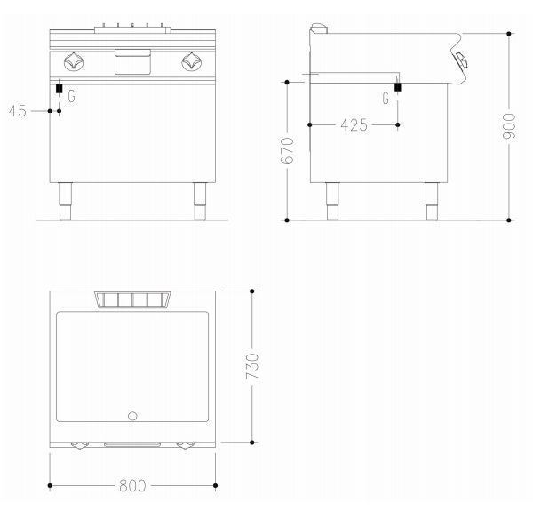 Фото Поверхность жарочная газовая Mareno NFT78GTL 1