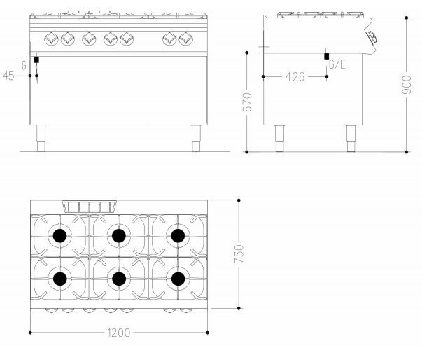 Фото Плита газовая Mareno NC712G36 1