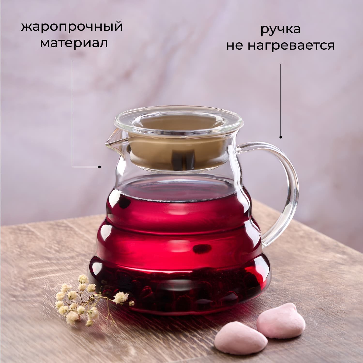 Фото Чайник заварочный ProHotel Идзуми CP031B 650 мл, D 120 мм, H 125 мм термост.стекло артикул 3150191 5