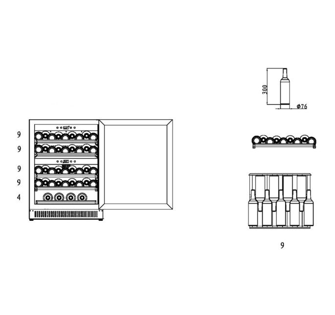 Фото Шкаф винный CASO — арт. WineChef Pro 40 black 4