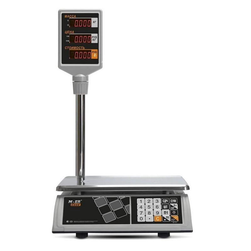 Фото Весы торговые MERTECH M-ER 327 ACP-15.2 "Ceed" LED Белые (по 4 в коробке) 1