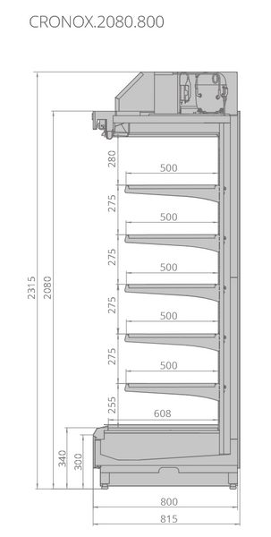 Фото Холодильная горка гастрономическая BrandFord CRONOX 2080.800.125 Portable — арт. ХЛ142 1