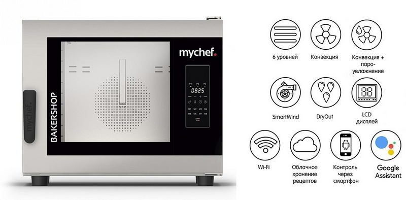 Фото Пароконвектомат Distform MyChef Bakershop 6 EN (600*400) WiFi — арт. SCE6100D 2