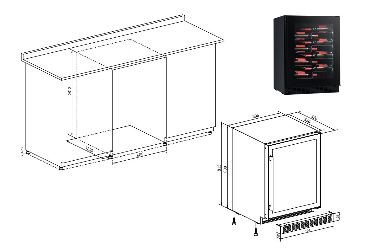 Фото Шкаф винный Temptech — арт. PRESPROX60SRB 6