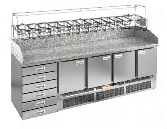 Стол для пиццы HICOLD PZE4-1111/GN камень (R290)