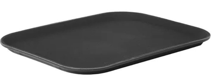 Фото Поднос прорезиненный ProHotel 1216ct/gf/black 410х305 мм, фибергласс, черный артикул 4080604 1