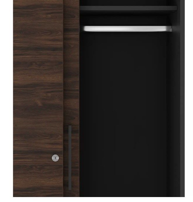Фото Гардеробный шкаф купе КОБОР HG-120/60/M black/charlston 1
