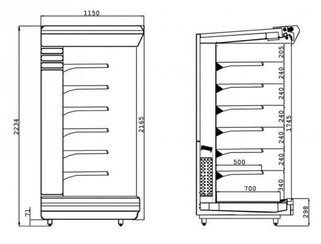Фото Холодильная горка фруктовая BrandFord Астра 130 Ф в к-те c НШ — арт. ШХ023 1