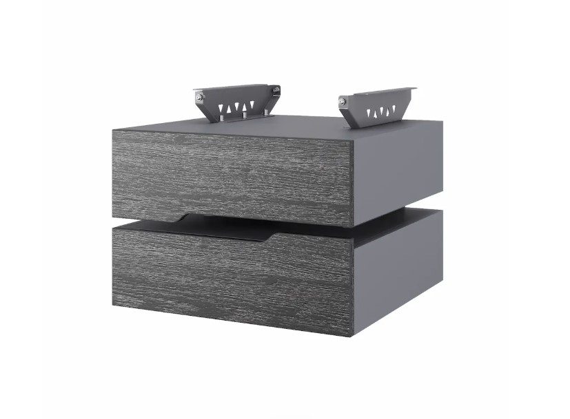 Тумба подвесная на 2 ящика КОБОР T-2 graphite/wood