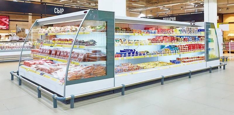 Фото Холодильная горка гастрономическая с выносным агрегатом BrandFord Ikar торцевая — арт. ШХ971 6