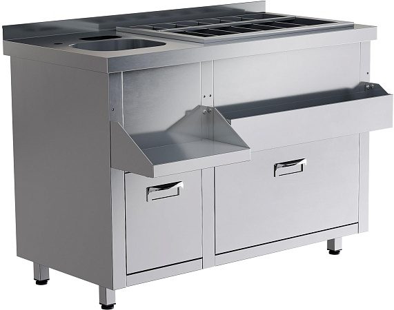 Барная станция RESTOINOX БСЗ1-12/7-02 с ящиками