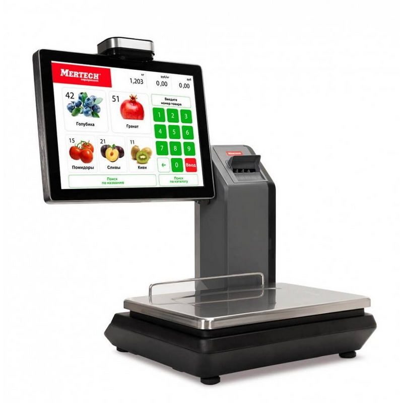 Фото Весы торговые с печатью этикеток MERTECH M-ER 725PM-15,2 (VISION-AI, 15", USB, Ethernet, Wi-Fi) 4