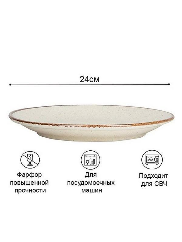 Фото Набор обеденных тарелок Porland24 см (4 предмета), бежевый — арт. POR0007 2
