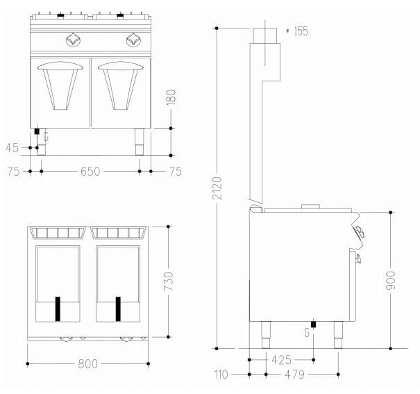 Фото Фритюрница газовая Mareno NF78G15 1