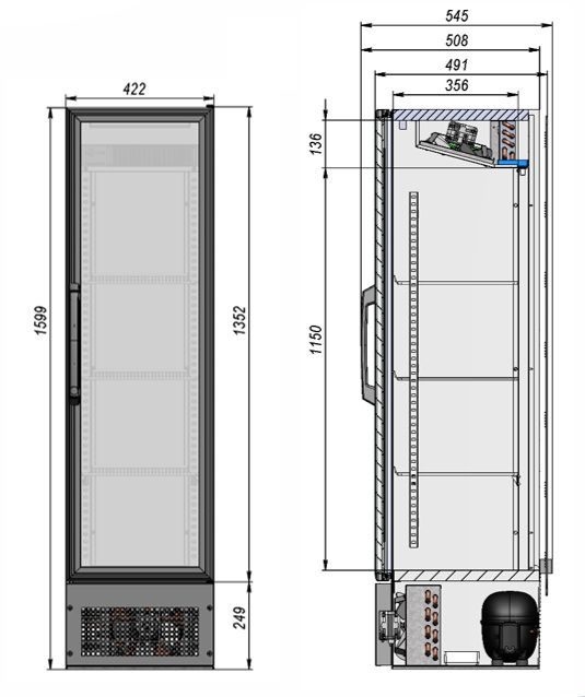 Фото Шкаф барный холодильный Briskly 2 Bar с замком ДУ 3