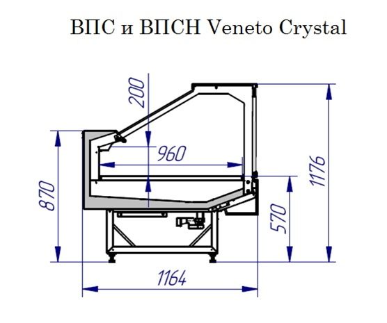 Фото Витрина холодильная Italfrigo ВПC 0,39-2,4 (Italfrigo Veneto Crystal 2500 Д) — арт. IVCL ВПС2 250Д 1