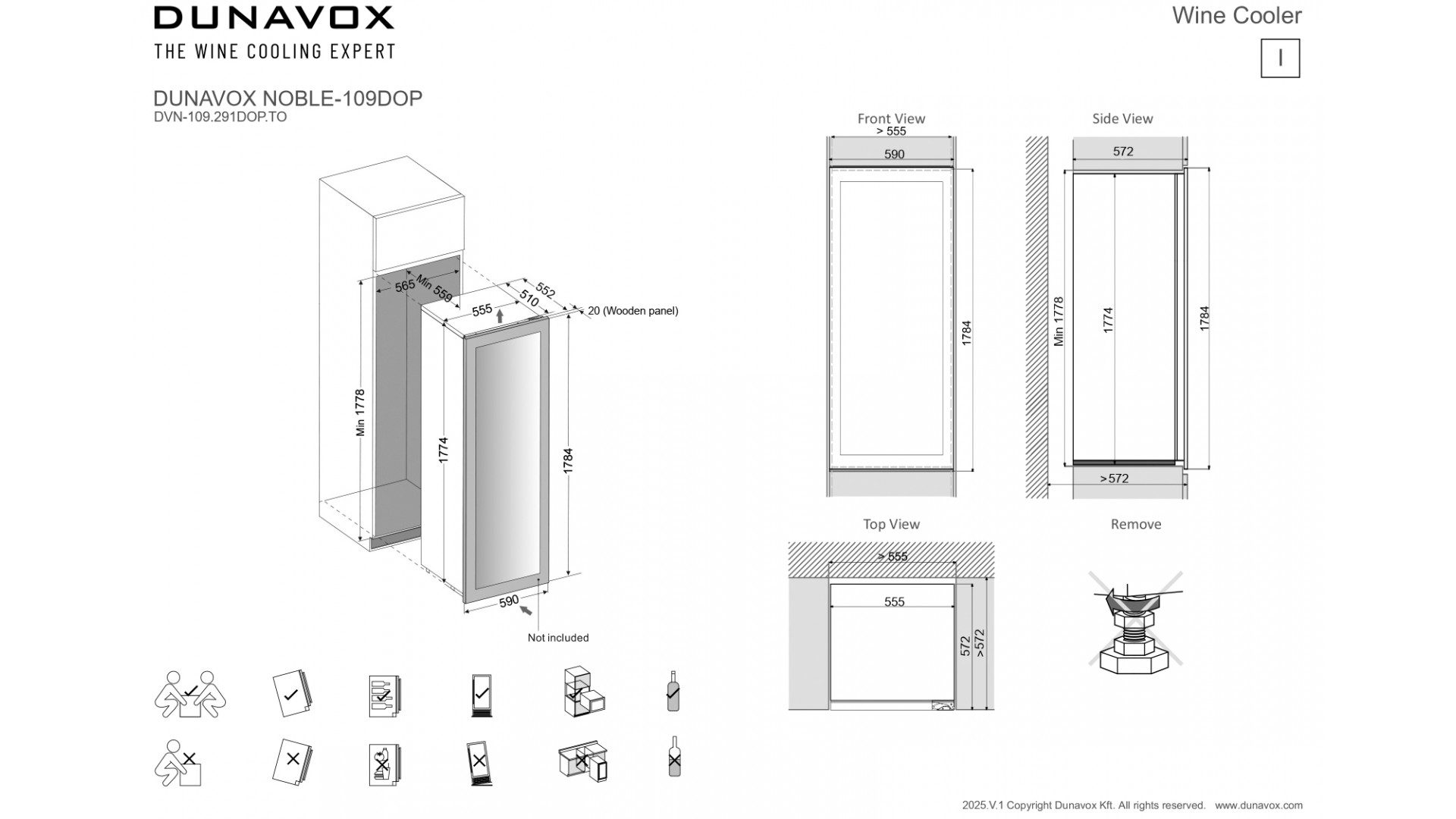 Фото Шкаф винный Dunavox DVN-109.291DOP.TO компрессорный 2