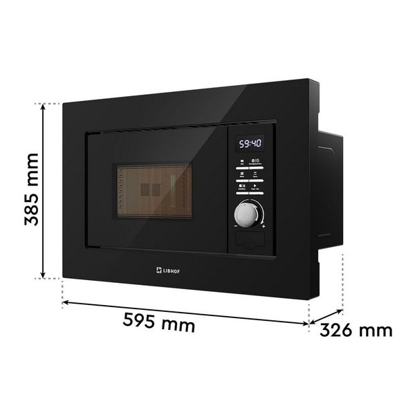 Фото Печь микроволновая встраиваемая Libhof MOS-2120 black — арт. libmos2120b 2