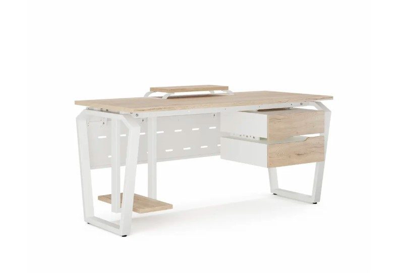 Фото Стол офисный КОБОР TB-160/70 white/natural 1