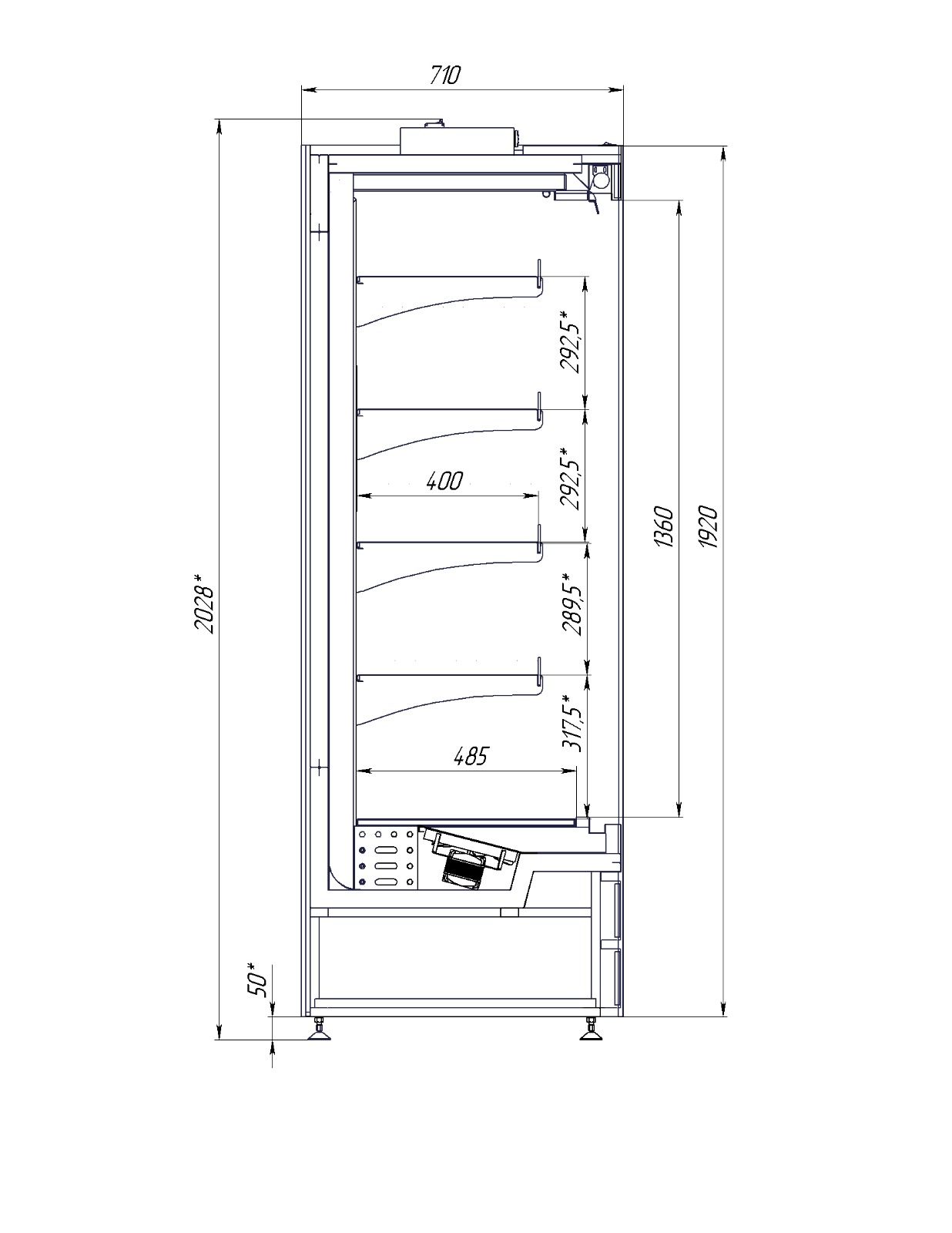 Фото Холодильная горка гастрономическая BONVINI GARDA 2500 (2500/710/1920) 1