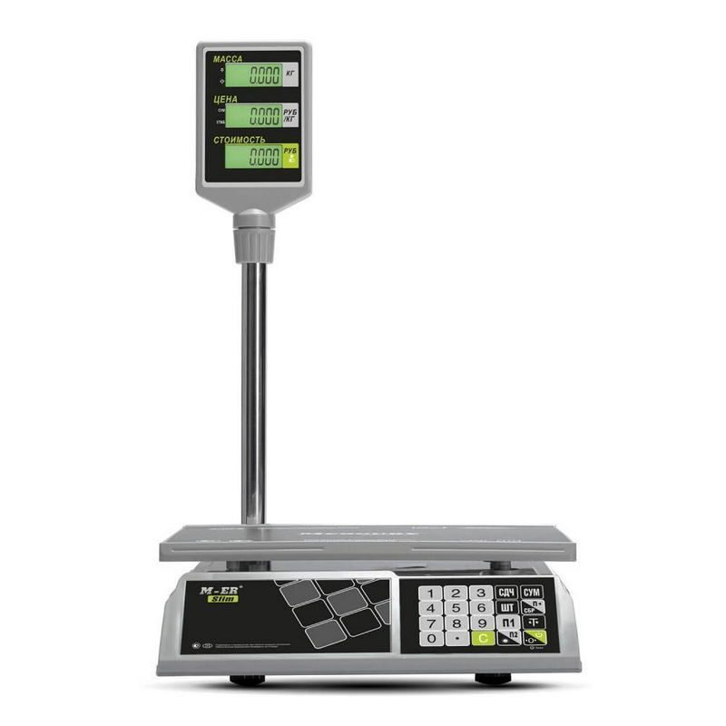 Фото Весы торговые MERTECH M-ER 326 ACP-15.2 "Slim" LCD Белые (по 4 в коробке) 1