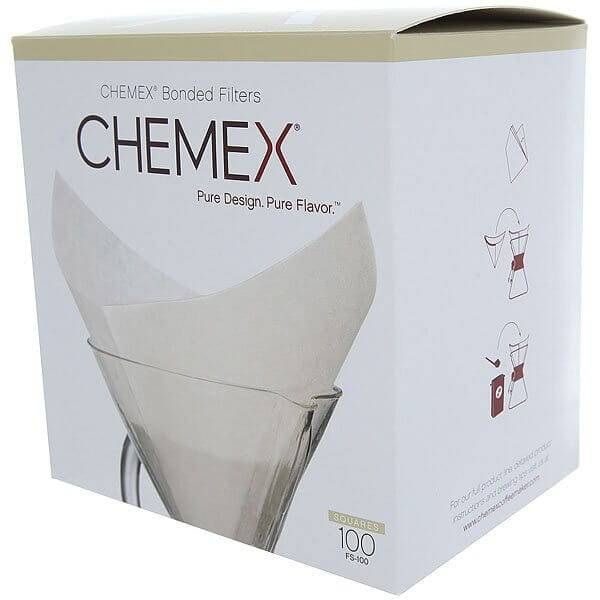 Фото Фильтры бумажные квадратные Сhemex FS-100 белые 100шт. Chemex 1