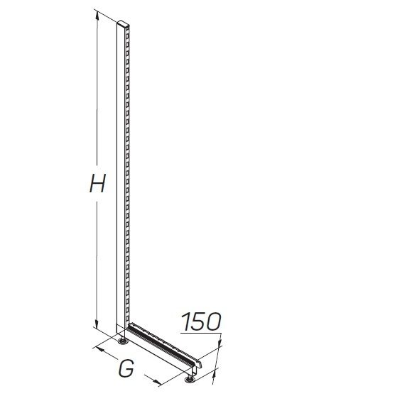 Стойка с базой L-образная Stahler G=470) RAL 7035