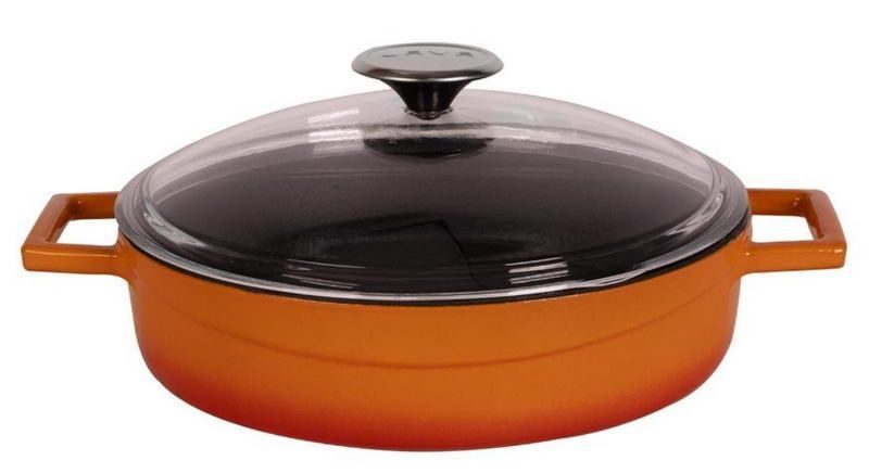 Фото Кастрюля LAVA GLAZE SERIES 3,51 л, D 280 мм, H 80 мм оранжевая — арт. LV Y ST 28 K3 O 2