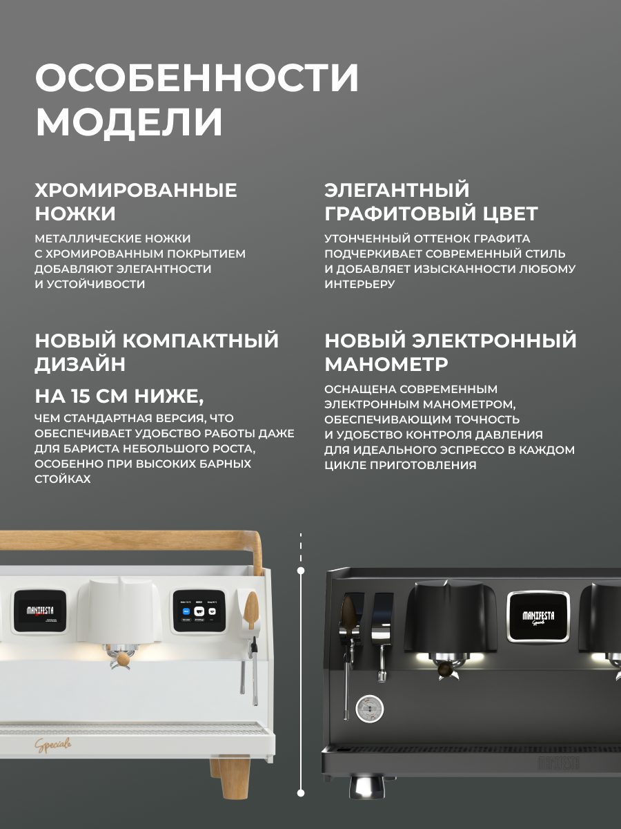 Фото Кофемашина рожковая автоматическая Manifesta Speciale Graphite — арт. MSGRV2GB 8
