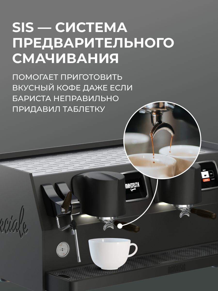 Фото Кофемашина рожковая автоматическая Manifesta Speciale Graphite — арт. MSGRV2GB 1