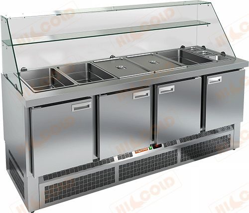 Стол для салатов HICOLD SLE3-1111GN высокое стекло