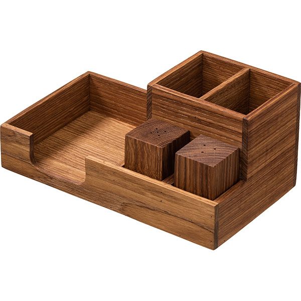 Фото Органайзер для столовых приборов и салфеток PPwood L 230 мм, B 130 мм, H 106 мм — арт. Q844O-00N 1