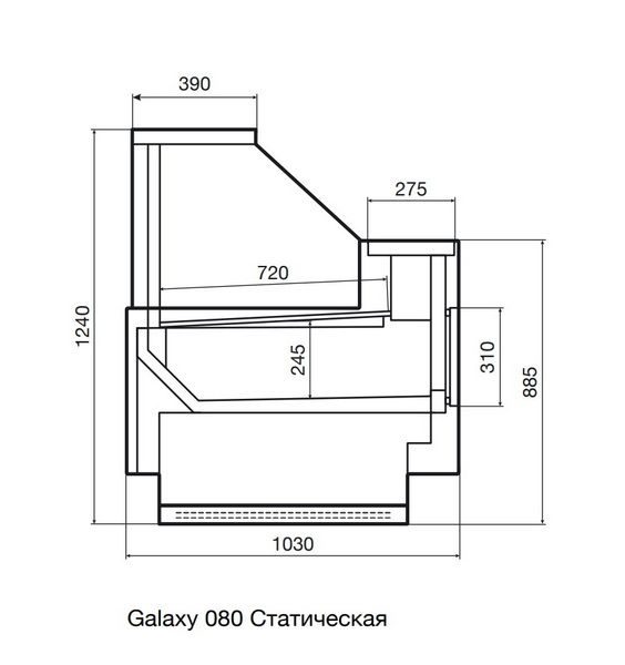 Фото Витрина холодильная Dazzl Galaxy 080 Plug-in 94 статическая пресервы — арт. П0000013898.4186 2