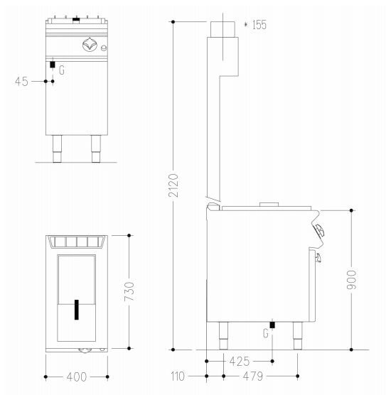 Фото Фритюрница газовая Mareno NF74G15T 1