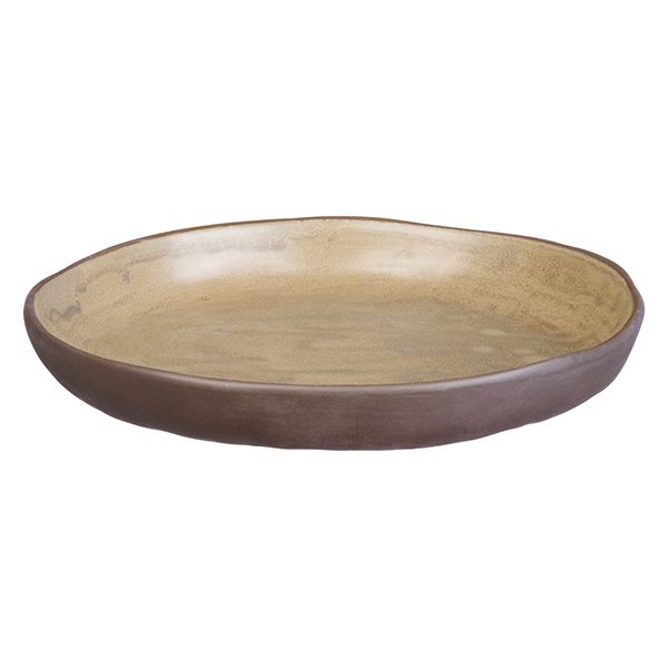 Фото Тарелка Kunstwerk Grasp D 230 мм, H 30 мм, коричневая — арт. 20723/brown 1