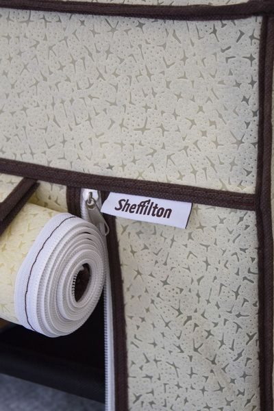 Фото Стеллаж Sheffilton SHT-SS15-P с чехлом черный/коричнево-бежевый 6