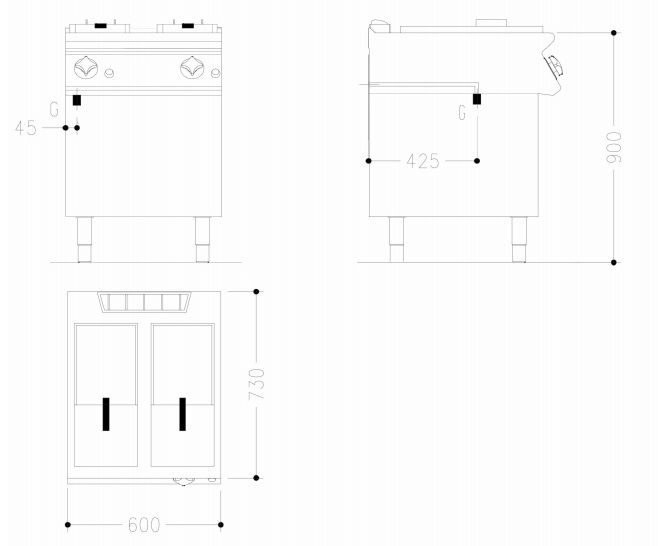 Фото Фритюрница газовая Mareno NF76G8 1