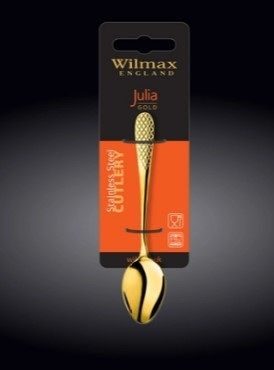 Фото Набор кофейных ложек Wilmax Julia золотой L 115 мм (2 шт, на блистере) — арт. WL-999235/2B 1
