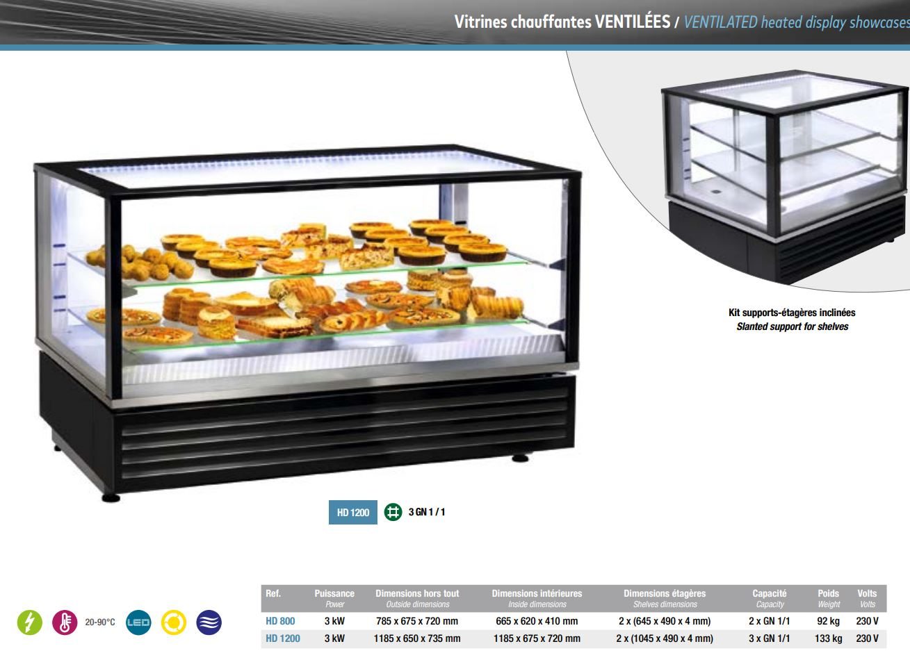 Фото Витрина тепловая настольная ROLLER GRILL HD 1200 (цвет черный) — арт. HD 1200 черный 2
