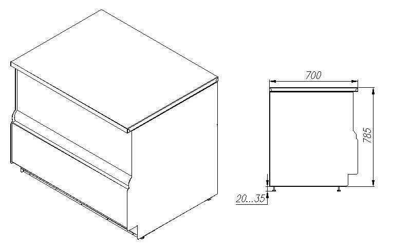 Фото Прилавок кассовый Carboma П-0,6 Carboma Cube (KC70 N 0,6-7) — арт. П0000004545 4