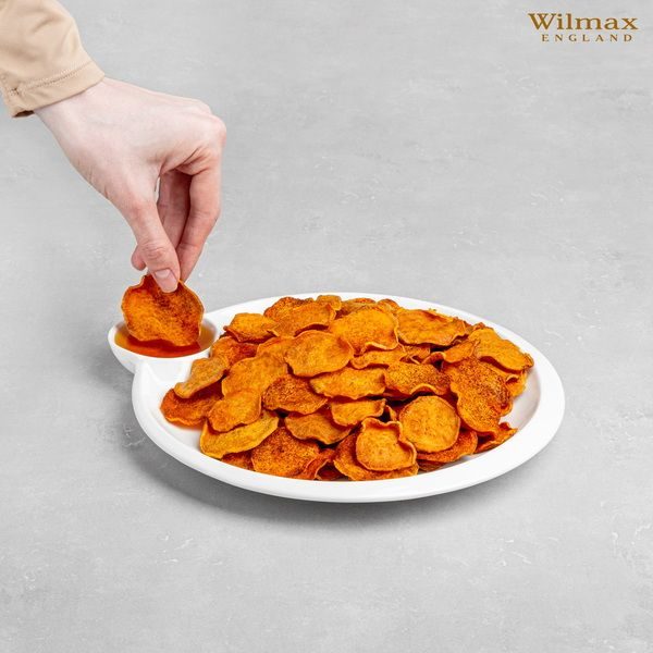 Фото Блюдо для подачи Wilmax Teona D 200 мм с соусником, утолщенный край артикул 992579 2