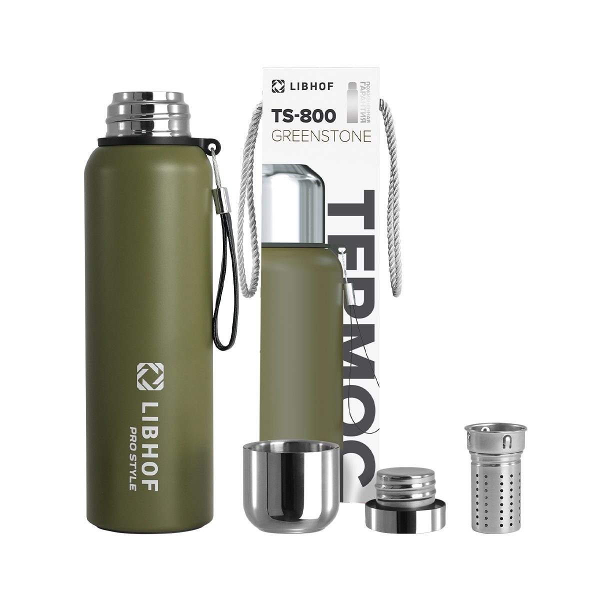 Фото Термос бытовой Libhof TS-800 greenstone 0,8 л — арт. libts800g 9